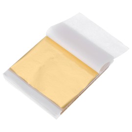sourcing map 200 Pcs Gold Leaf Sheets 5.5" x 5.5" Imitation Gold Foil Sheets for Crafts,Picture Frames,Sculpture,Nails and DIY Arts Decoration,Dark Golden