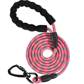 XiaZ Long Dog Leash, Long Rope, Dog Lead, Small, Medium, Large Dogs, Round Rope, Dog Walking Leash, Tangle-Resistant, Cute Pink, 29.5 ft (9 m)