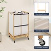 STO STO 2-Section Laundry Sorter with Bamboo Frame, Rolling Laundry