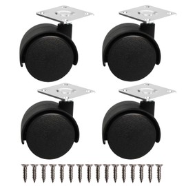 Dalyndar Furniture Casters 1.5 Inch Swivel Wheels Replacement Universal Rollers Suit for Move Small Cabinet Table Desk Drawer Cart Shelf planter, 4pcs Nylon Castors Screw in Wheels Loading upto 200lbs
