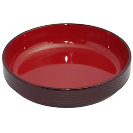 Fukui Craft Ohitsu Multi-purpose Rice Dish, Made in Japan (Large), PT Tamunai Vermilion Coating (Medium Core)