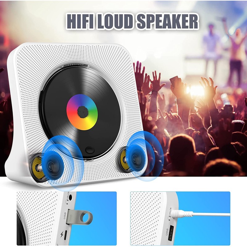 Gueray CD Player Portable Bluetooth Desktop CD Player for Home