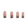 Rilafuvu Long Press on Nails Square Fake Nails Leopard French