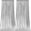 JYFLZQ Silver Sequin Backdrop Curtains 4x10ft(WxH) 2 Panels Glitter Photo