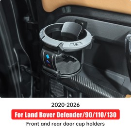 Door Cup Holder for 2020-2025 2026 Land Rover Defender 90 110 130 Interior Cup Holder Expansion with Hanging Cup Tray Car Drink Holder Decorative Upgrade Modification Accessories