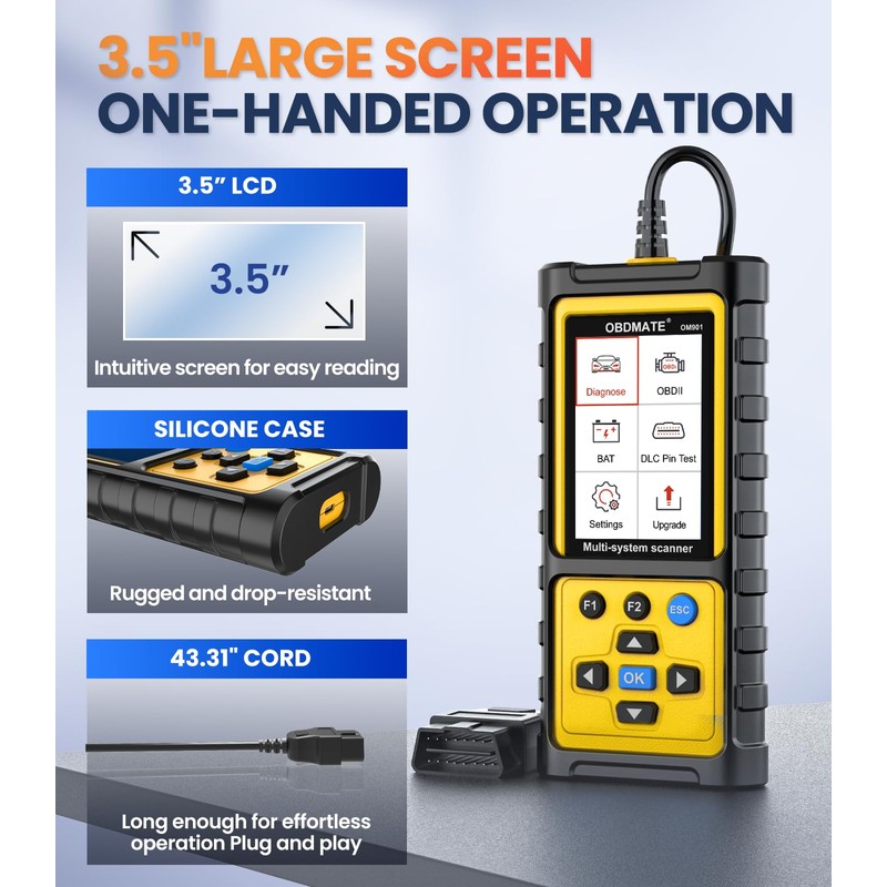 OBDMATE OBD2 escáner con transmisión ABS SRS, restablecimiento de las