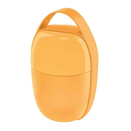 Alessi Food à porter SA03 Y, Two-compartment lunch pot in thermoplastic resin with cooling element, yellow.
