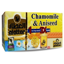 Egyptian Dried Premium AlAttar Chamomile & Anise Tea (20 Tea Bags Chamomilla Anis Aniseed) Al Attar Herbal Herb Herbs Natural Oriental Arabic Non Gmo Halal Kosher شاى أعشاب بابونج ويانسون العطار