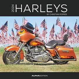 Harleys 2024 Brochure Calendar 30 x 30 cm (30 x 60 Open) Calendar with Space for Notes Motorcycles Picture Calendar Wall Planner Harley Davidson