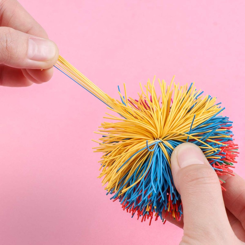 Symphony Monkey Stringy Balls, 5PCS Sensory Fidget Stringy Balls Rainbow