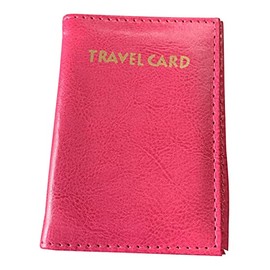 Lorenz Leather Effect Grained PU Travel Id Pass Card Holder with Rear Id Window - Pink