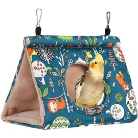 Bird's Nest House, Bird Nest Budgies Hanging Hammock Bird Nest Summer Breathable Bird House Plush Shed Hut Parrots Love Birds Parrot Love Nest(Medium Blue)