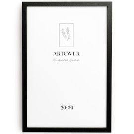 Artower® Bilderrahmen für 20 x 30 cm Schwarz Holz Dünner Rahmen | Posterrahmen Groß Vintage Collage | Picture Frame Black Wood 20x30cm | Holzbilderrahmen Poster Rahmen Echtholz