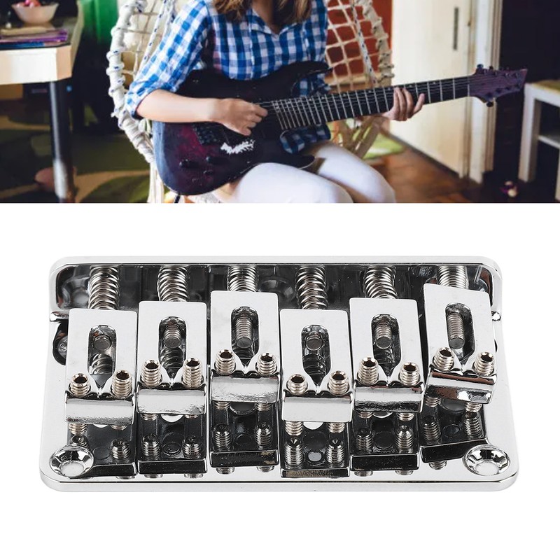 6 String Guitar Bridge Replacement Zinc Alloy Electric Guitar Saddle