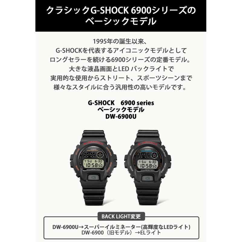 Casio Watch G-Shock 【Domestic Regular Product】 DW-6900, Black