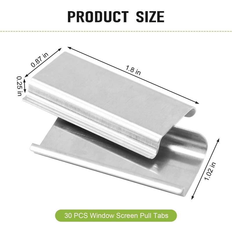 30 PCS Window Screen Pull Tabs Replacement, Durable Window Screen