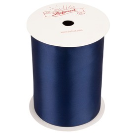 Zofrud Navy Satin Ribbon 4 Inch wide x 10 Yds - Large Ribbon Ideal for Bows, Gift Wrapping, Flower Bouquet, and Crafts