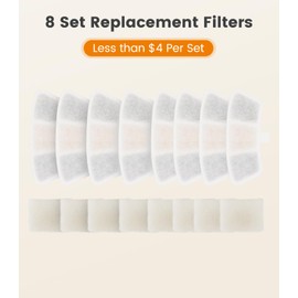 oneisall 8pcs Replacement Filters for PW04 3.5L Wireless Cat Water Fountain （for Fountain in Model PW04