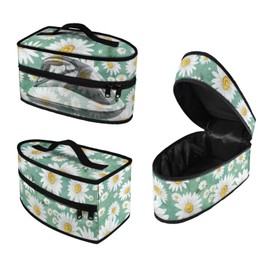 LVEWYB Daisy Green Iron Tote Bag Stain Resistant Travel Irons Storage Box Washable Protective Carrying Bag with Handle Compatible with Most Irons