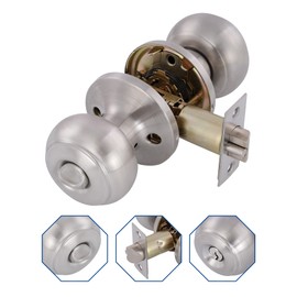 GITRANG (4 Pack) All Keyed Identical Deadbolt Door knob Single Cylinder Deadbolt Lock Combo Set, Classic Satin Nickel Exterior Door Knobs with Deadbolt Entrance and Front Door Lock