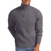 Askdeer Men's Quarter-Zip Sweater Mock Turtleneck Cable Knit Pullover Sweater