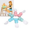 Baby Spoons Forks Set Short Handle Silicone Self Feeding Utensils