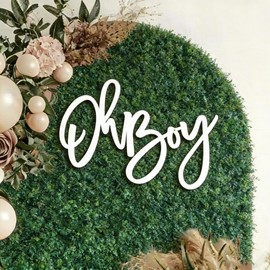 Oh Boy Sign for Backdrop,Wood Baby Shower Sign,Boy Birthday Sign,Photo Booth,Gender Reveal Birthday Party Supplies
