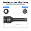 Skweawert 1/2" Drive H13(13mm) Impact Hex Bit Socket Metric 3"