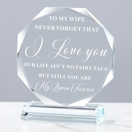 BLUEBOOK Best Wife Presents,Cool Wife Birthday Gifts from Husband,Valentines Day Gifts for My Wife Romantic 5X3.9"Sign,Unique Ideas Gifts to My Wife Women I Love My Wife Plaque