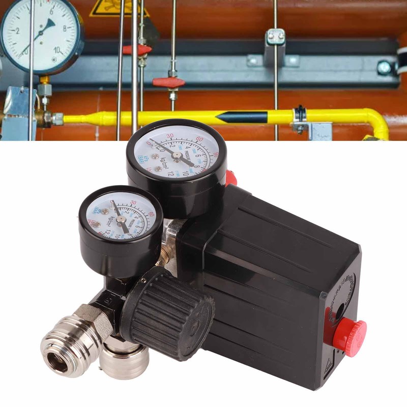 Air Compressor Pressure Switch 1/4in 4 Holes Controller Regulator Valve