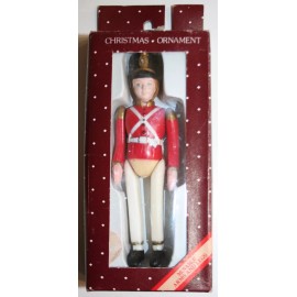 Unbranded Plastic Toy Soldier Christmas Holiday Ornament Moveable Arms Legs 4 3/4" White