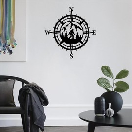 Gemseek 12 Inch Black Metal Bigfoot Compass Wall Decor, Funny Sasquatch Wall Art Hanging Sculpture for Bedroom Living Room Bathroom Home Decoration Big Foot Gifts