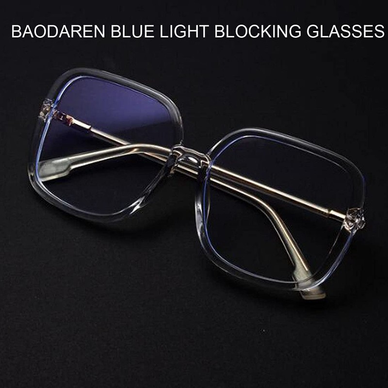 BAODAREN Blue Light Blocking Glasses Oversized Square Frame Women/Men Anti