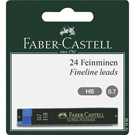 Faber Castell 0.7 mm 121999 "Super Polymer" HB Fineline Lead (Pack of 24)