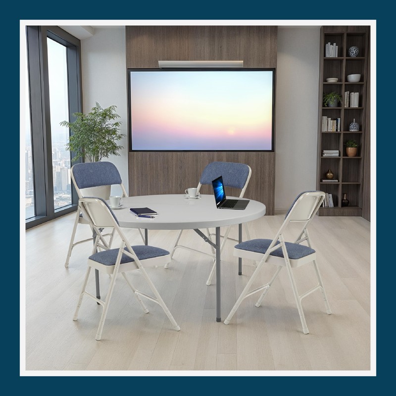 OEF Furnishings OEF2200 Series Heavy-Duty Premium Fabric Padded Upholstery Double-Hinged