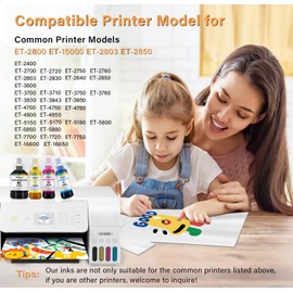 Welacer Sublimation Ink 440ML Autofill Bottles Refill for ET-2800 ET2400 ET-15000 ET-2803 ET-2850 ET2720 ET2760 ET2750 ET4800 etc.High-Yield Inkjet Printers Heat Press Transfer on Mugs