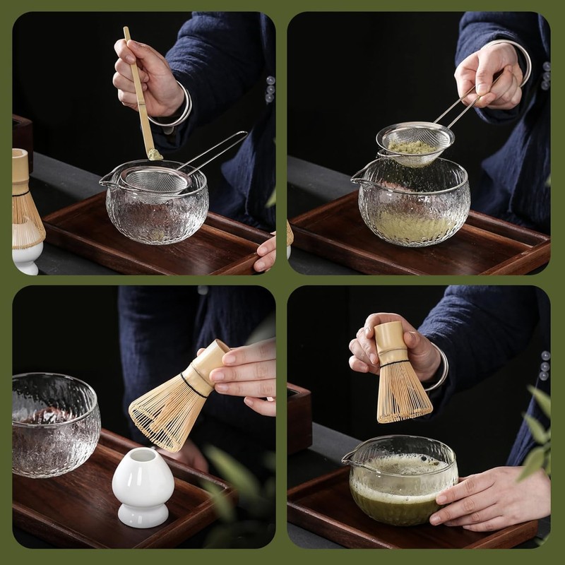 METOY Matcha Whisk Set 7PCS/Set Including Matcha Whisk and Bowl,