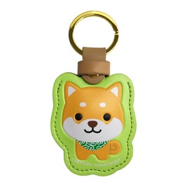 [LamPlanning] [旅するマメしば] PUレザー ケース キーリング キーホルダー エアタグ AirTag スマートトラッカー (まめた)