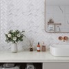 LaCheery 18 Tiles 12"x12" Marble Herringbone Peel and Stick Backsplash