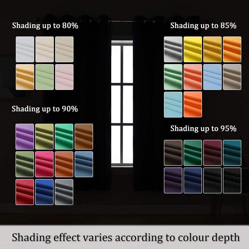 DUALIFE Blackout Solid Curtains for Kids Room Purple Window Treatment