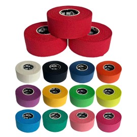 Ringside 1" Athletic Trainers Tape, Cotton Kinesiology Tape for Combat Sports, Adhesive, 30 Foot Rolls, Red, 3 Pack