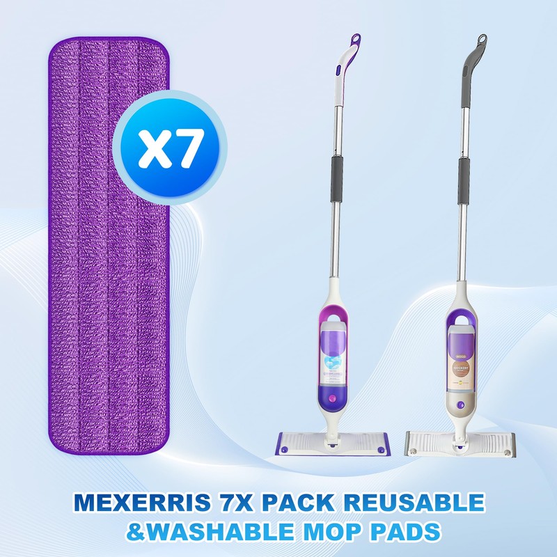 7 Count Reusable Mop Pads for Swiffer PowerMop -MEXERRIS Microfiber