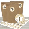 Papierdrachen Adventskalender zum Befüllen - mit 24 braunen Papiertüten und