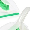 com-four® 2 x Dustpan Set, Green Dustpan Set Consisting of