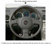 MEWANT Customized Hand Stitch Black Artificial Leather Car Steering Wheel
