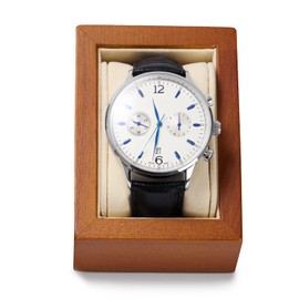 Papten Wooden Watch Holder Display Stand for Jewelry Storage Premium Microfiber Non-Slip Design for Dresser (Single Beige)