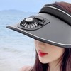 Sun Visor Hats with Fan Large Area Sun Protection Visors