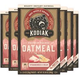 Kodiak Cakes Strawberries & Cream Oatmeal Packets (Pack of 6)