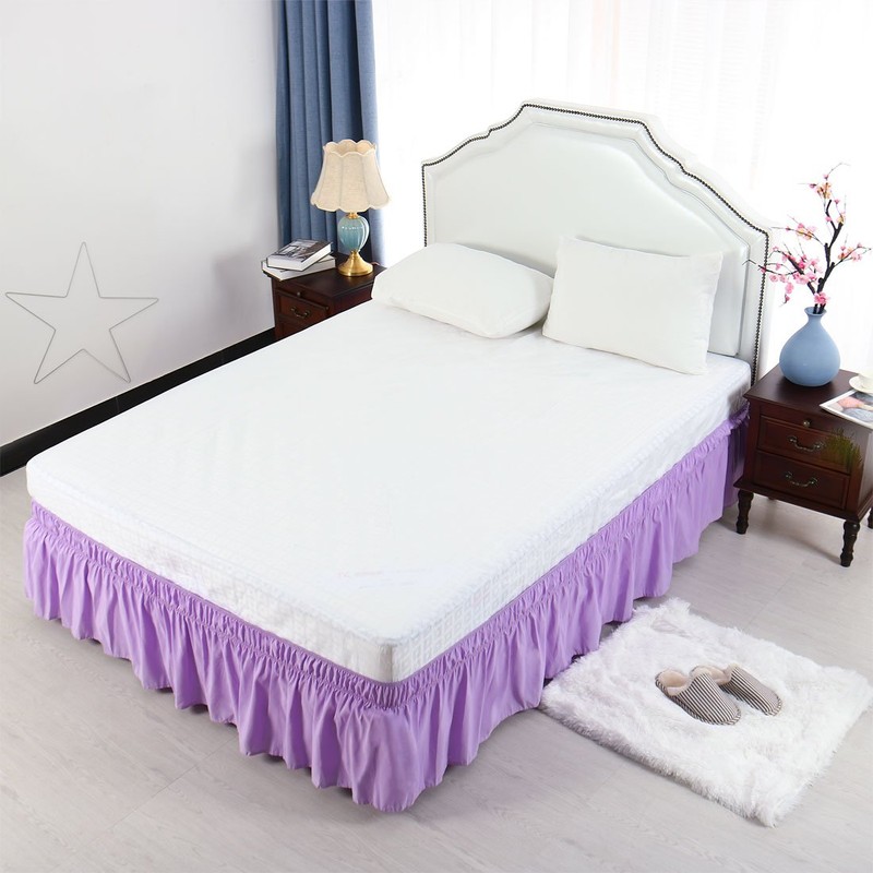 PiccoCasa Elasticated Bed Skirt Ruffled Bed Base Wrap Around Bed