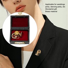 NSXAYIWE Miniature Tuba Lapel Brooch Brass Mini Musical Instrument Brooch with Red Velvet Lined Case Music Accessories for Outerwear Dress Party, Brass
